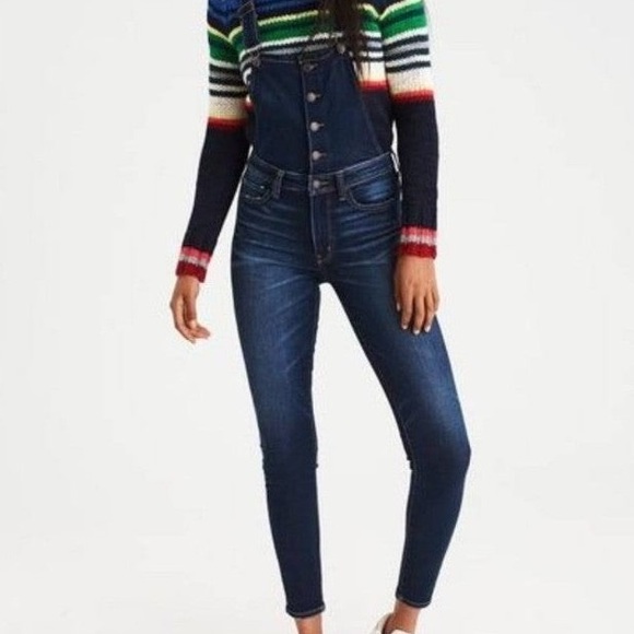 American Eagle Outfitters Skinny Jeans Overalls - AE Next Level Stretch - Picture 1 of 4
